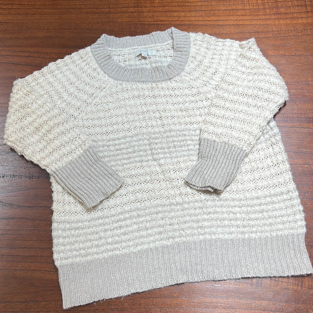 Loft striped sweater size l